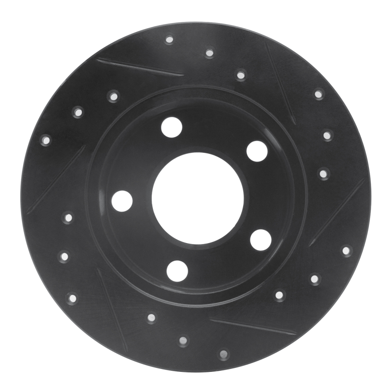 Audi A6 Quattro Brake Rotor (1) - Rear Left - R1 Concepts - Drilled & Slotted - Black - `98-`01